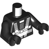 Torso, Classic Blacktron Re-issue, White Space Suit, Black Arms and Hands