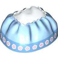 Duplo Skirt Satin with Dark Azure Trim, Lavender Flower print