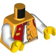 Torso, Red/Orange Jacket, White Shirt print, White Arms, Yellow Hands, NO. 6403