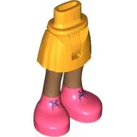 Minidoll Hips and Short Skirt with Medium Nougat Legs, Coral Boots, Dark Blue Laces print [Thin Hinge]