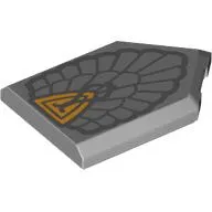Tile Special 2 x 3 Pentagonal with Dark Bluish Grey Decorations, Gold Shield print