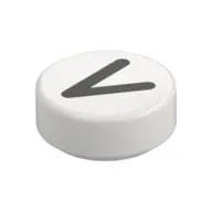 Tile Round 1 x 1 with Large Black < print