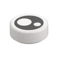 Tile Round 1 x 1 with Black Eye with Two Pupils Print