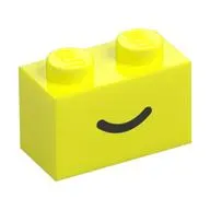 Brick 1 x 2 with Black Curved Line / Smile print