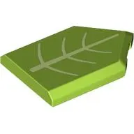 Tile Special 2 x 3 Pentagonal with Yellowish Green Leaf Veins print