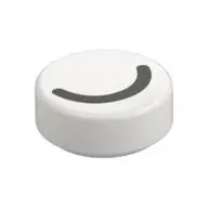 Tile Round 1 x 1 with Thin Black Halve Circle / Closed Eye print