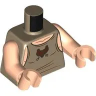 Torso, Shirt, Dark Brown Trim, Bear print, Light Nougat Arms and Hands