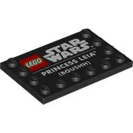 Plate Special 4 x 6 with Studs on 3 Edges with 'LEGO STAR WARS PRINCESS LEIA (BOUSHH)' print