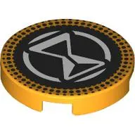 Tile Round 2 x 2 with White Hourglass on Black Background print