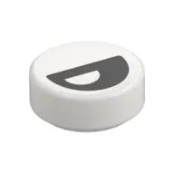 Tile Round 1 x 1 with Black Eye with Central Pupil Partially Closed Print
