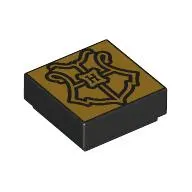 Tile 1 x 1 with Gold Hogwarts Crest print