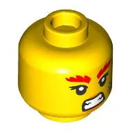 Minifig Head Wyldfyre, Red Eyebrows, Scar, Angry Teeth print