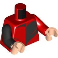 Torso, Red/Black Heart print, Odd Arms, Left Red Arm, Right Black Arm, Light Nougat Hands