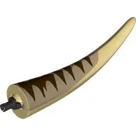 Animal Body Part, Dinosaur, Tyrannosaurus Rex Tail, with Pin, Dark Tan Top and Dark Brown Stripes Print