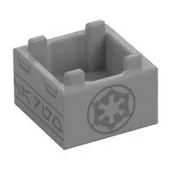 Container Box 2 x 2 x 1 Reinforced Bottom with Dark Bluish Grey Imperial Insignia print
