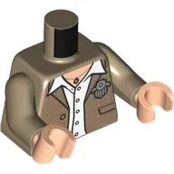 Torso, Jacket, Silver Medal, White Shirt, Necklace print, Dark Tan Arms, Light Nougat Hands