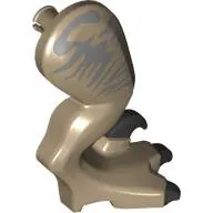 Animal Body Part, Dinosaur, Raptor Leg, Right, with Pin, Black Claws, Sand Blue Stripes