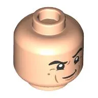 Minifig Head Alan Grant, Raised Left Eyebrow, Crows Feet by Eyes, Smirk Print
