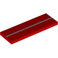 Tile 2 x 6 with Silver Stripe print