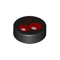 Tile Round 1 x 1 with Cherries print