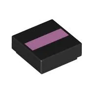 Tile 1 x 1 with Bright Pink Stripe print