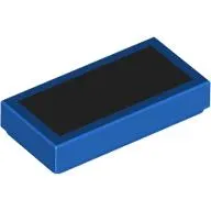 Tile 1 x 2 with Black Surface print