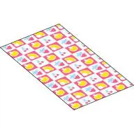 Duplo Blanket 50 x 90 with Pink / Medium Blue / Yellow Decorations print