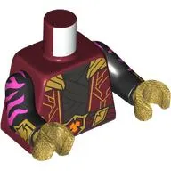 Torso, Gold Circuitry, Dark Bluish Grey Bandages, Belt, Purple Arm Decorations print, Black Arms, Pearl Gold Hands