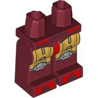 Hips and Dark Red Legs with Red and Gold Armor Plating Print
