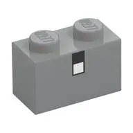 Brick 1 x 2 with Black and White Square print