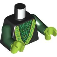 Torso, Robe, Lime Trim, Green Decorations, Dark Green Shirt print, Dark Green Arms, Lime Hands