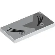 Tile 2 x 4 with Eyes, Large Black Eyelashes, Light Bluish Grey Star print