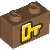 Brick 1 x 2 with Yellow Key Print