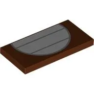 Tile 2 x 4 with White Circle, Light Bluish Grey Stripes (Chest) print