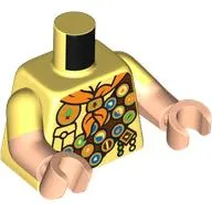 Torso, Dual Molded Arms, Scout Uniform, Dark Brown Belt with Buttons, Orange Scarf print, Bright Light Yellow Sleeves Pattern, Light Nougat Arms and Hands