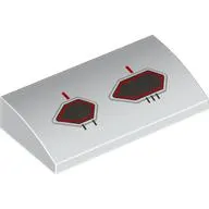 Brick Curved 2 x 4 x 2/3 No Studs with Black/Red Air Intakes print