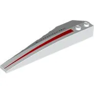 Brick Wedged, Curved 10 x 3 Right with Narrowing Red Stripe, Black 'Concorde' print
