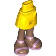 Minidoll Hips and Short Skirt with Medium Brown Legs, Metallic Pink Shoes print [Thin Hinge]