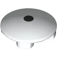 Plate Round 2 x 2 with Rounded Bottom with Black Dot print