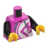 Torso, Hoody, Dark Pink Symbol On White Circle, Medium Azure Laces print, Black Arms, Yellow Hands