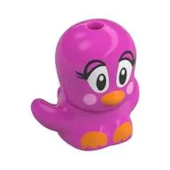 Animal, Bird, Bright Light Orange Beak and Feet, Bright Pink Cheeks, Eyelashes Print