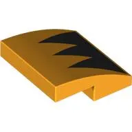 Brick Curved 2 x 2 x 2/3 with Black Triangle print