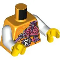 Torso, Lavender Straps, Coral Armor, Black/White Hourglass print, White Arms, Yellow Hands