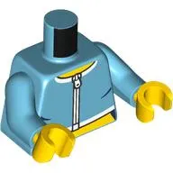 Torso, White Zipper, Tri, Bare Stomach print, Medium Azure Arms, Yellow Hands