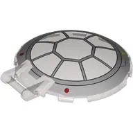 Dish 6 x 6 Inverted - No Studs with Handle with Light Bluish Grey Cockpit Print