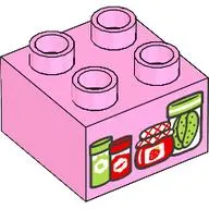 Duplo Brick 2 x 2 with Jars print