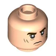 Minifig Head Neville Longbottom, Thick Dark Brown Eyebrows, Scars, Determined / Buck Teeth print