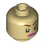 Minifig Head Dolores Umbridge, Dark Red Eyebrows, Dark Pink Lips print