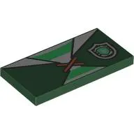 Tile 2 x 4 with Dark Green Tunic, White/Green Striped Shirt print