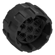 Wheel Hard Plastic, Treaded with 7 Pin Holes, Inner Ring (37mm D. x 22mm)